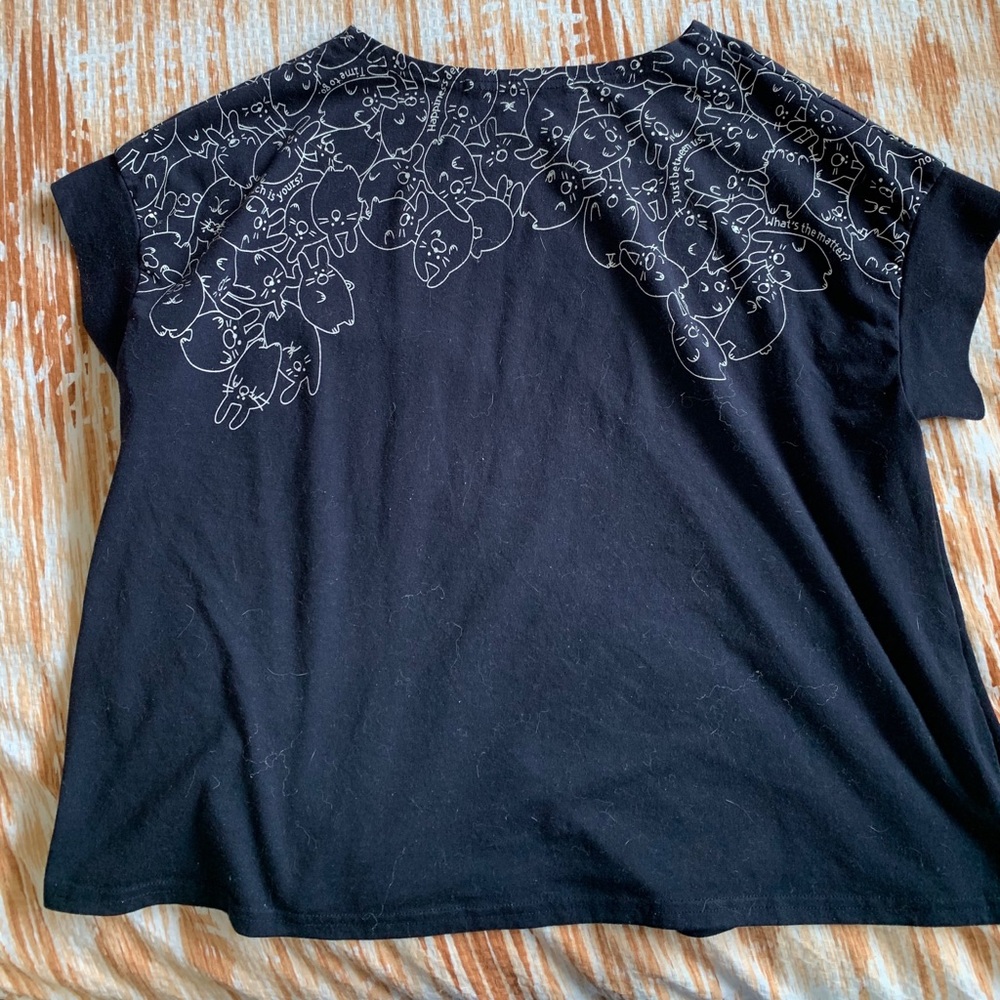 Navy Blue Rabbit Print Top - Picture 4 of 5
